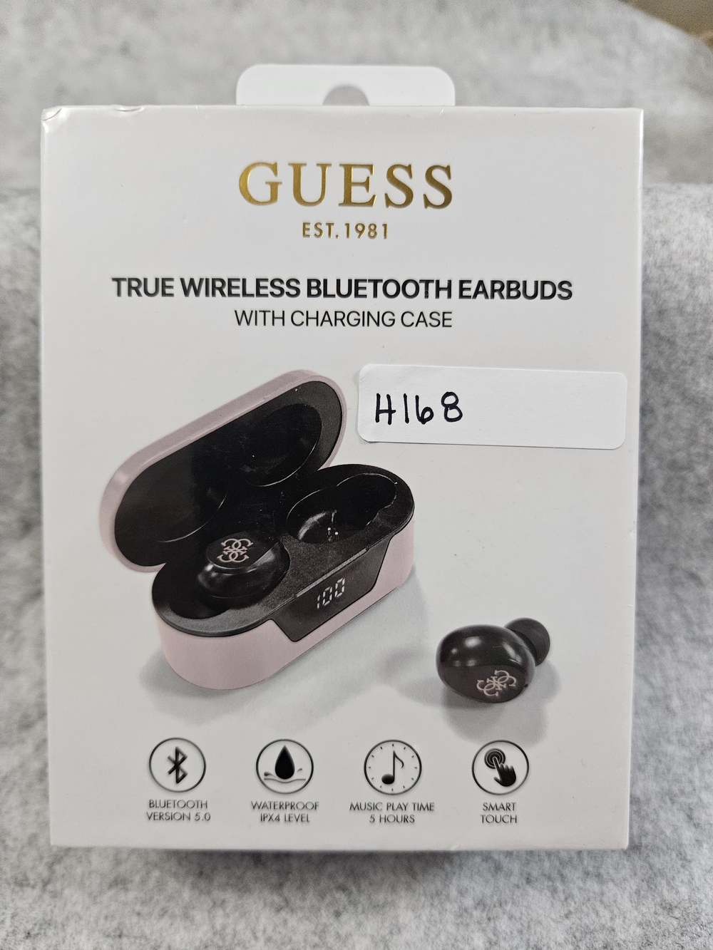 Guess True Wireless Bluetooth Earbuds in Pink and Black Case